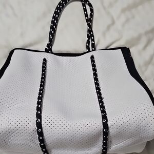 Stylish White and Black Women's Tote Bag